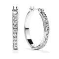 Hot Sales 925 Silver Hoop Earrings Jewelry with White CZ